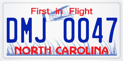 NC license plate DMJ0047