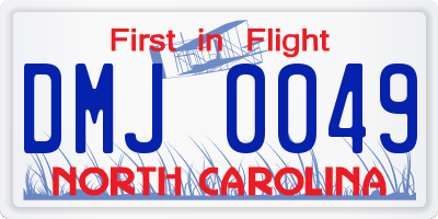 NC license plate DMJ0049