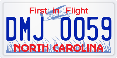 NC license plate DMJ0059