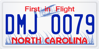 NC license plate DMJ0079