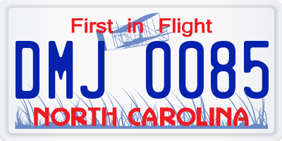 NC license plate DMJ0085