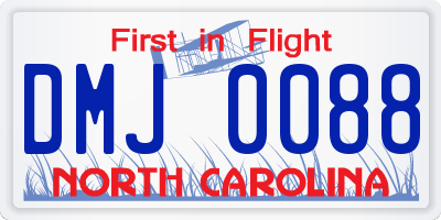 NC license plate DMJ0088