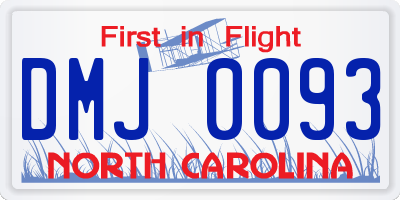 NC license plate DMJ0093