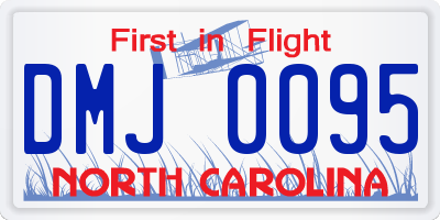NC license plate DMJ0095
