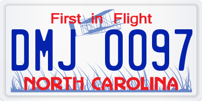 NC license plate DMJ0097