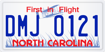 NC license plate DMJ0121