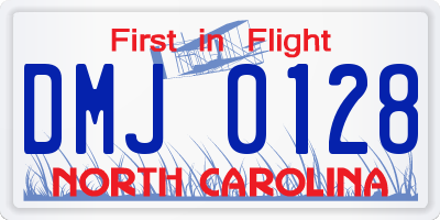 NC license plate DMJ0128