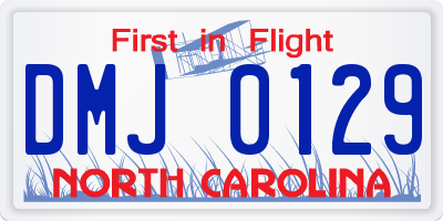 NC license plate DMJ0129