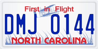 NC license plate DMJ0144