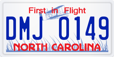 NC license plate DMJ0149