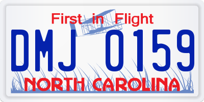 NC license plate DMJ0159