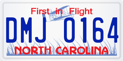 NC license plate DMJ0164