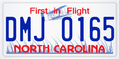 NC license plate DMJ0165