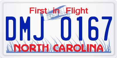 NC license plate DMJ0167