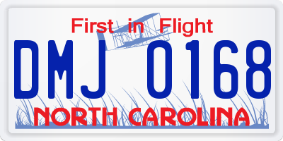 NC license plate DMJ0168
