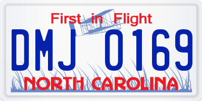 NC license plate DMJ0169