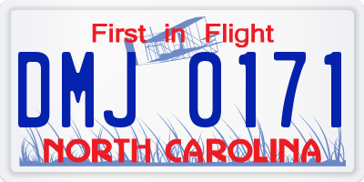 NC license plate DMJ0171