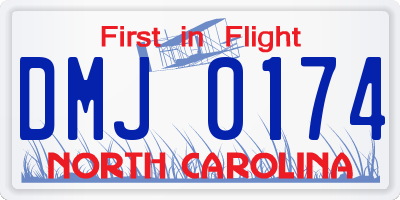 NC license plate DMJ0174