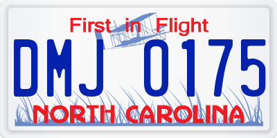 NC license plate DMJ0175