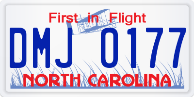 NC license plate DMJ0177