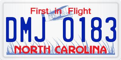 NC license plate DMJ0183