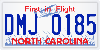NC license plate DMJ0185