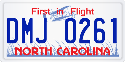 NC license plate DMJ0261