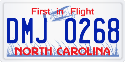 NC license plate DMJ0268