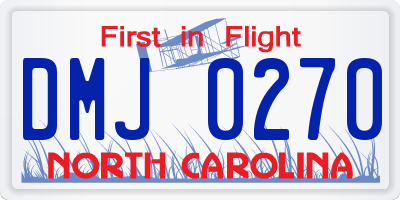 NC license plate DMJ0270