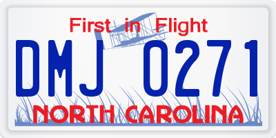 NC license plate DMJ0271