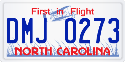 NC license plate DMJ0273
