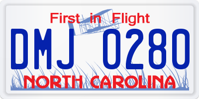 NC license plate DMJ0280