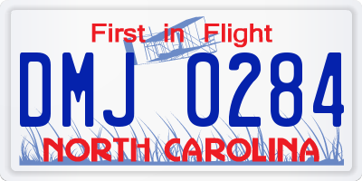 NC license plate DMJ0284