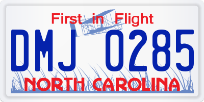 NC license plate DMJ0285