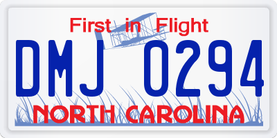 NC license plate DMJ0294