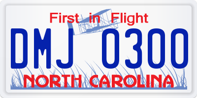 NC license plate DMJ0300