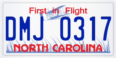 NC license plate DMJ0317