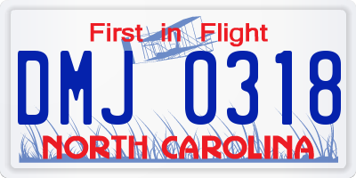 NC license plate DMJ0318