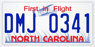 NC license plate DMJ0341