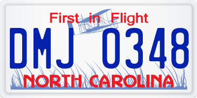 NC license plate DMJ0348