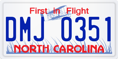 NC license plate DMJ0351