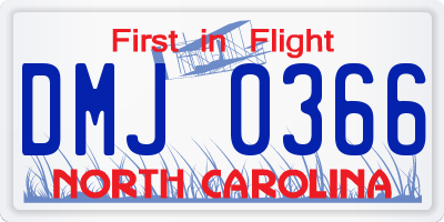 NC license plate DMJ0366