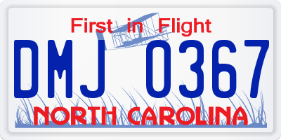 NC license plate DMJ0367