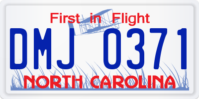 NC license plate DMJ0371