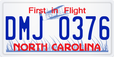 NC license plate DMJ0376