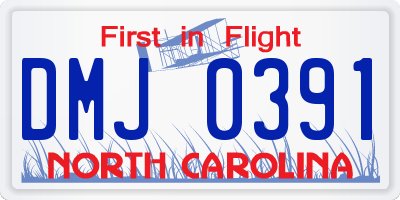 NC license plate DMJ0391