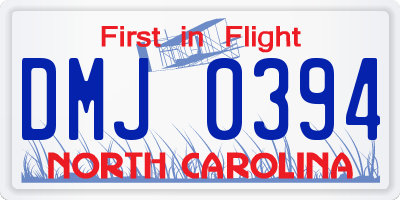 NC license plate DMJ0394