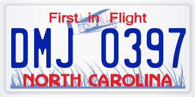 NC license plate DMJ0397