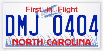 NC license plate DMJ0404