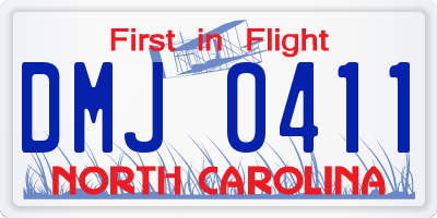 NC license plate DMJ0411